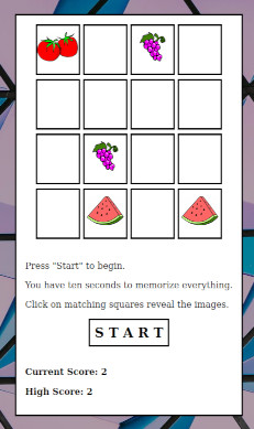 image of memory game project